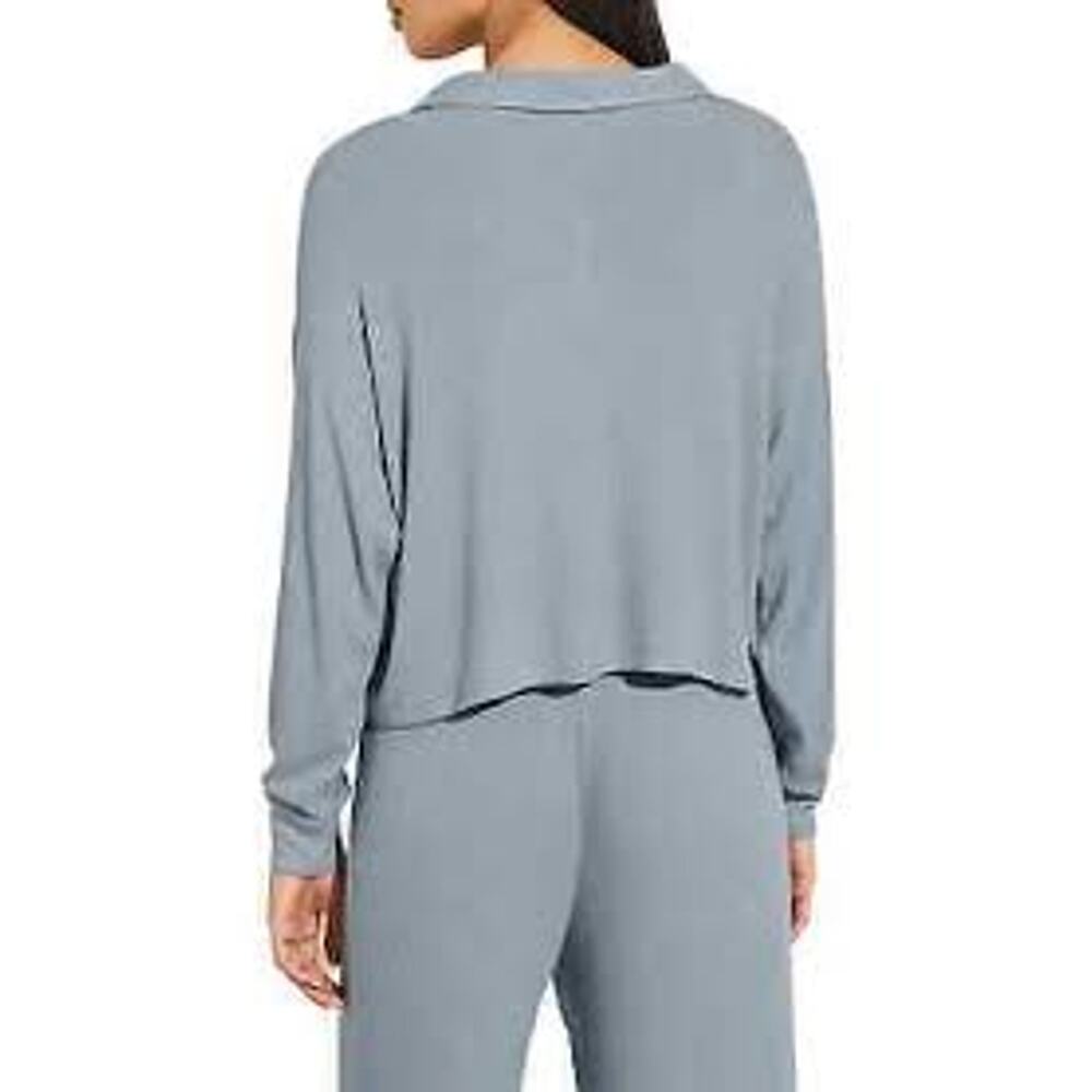 EBERJEY Elon Polo Top Loungewear Pajamas LUXURY MINIMALIST XL NEW NWD NWT Blue 2 - Picture 3 of 9